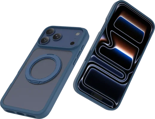 Buddi Frost Apple iPhone 17 Pro Hoesje MagSafe Ring Stand Matte Donker Blauw afbeelding 11