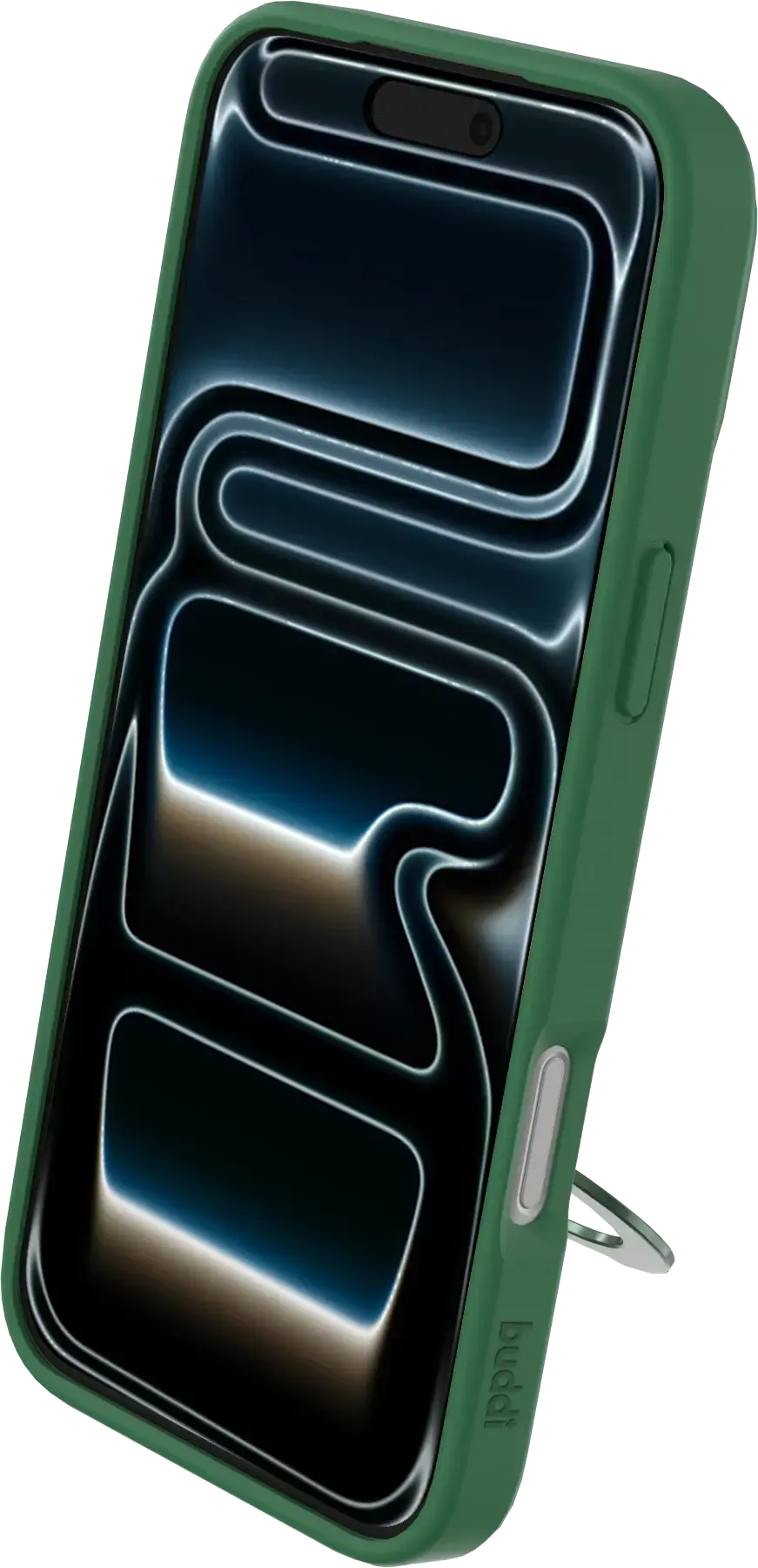 Buddi Frost Apple iPhone 17 Pro Hoesje MagSafe Ring Stand Matte Groen afbeelding 7