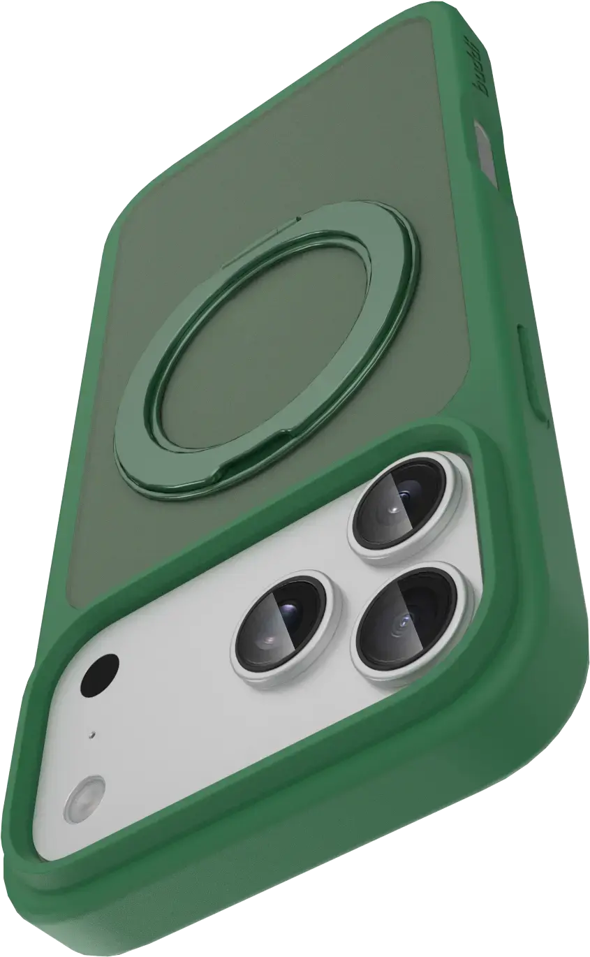 Buddi Frost Apple iPhone 17 Pro Hoesje MagSafe Ring Stand Matte Groen afbeelding 9