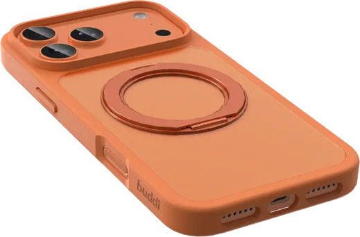 Buddi Frost Apple iPhone 17 Pro Hoesje MagSafe Ring Stand Matte Oranje afbeelding 6