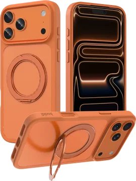 Buddi Frost Apple iPhone 17 Pro Hoesje MagSafe Ring Stand Matte Oranje