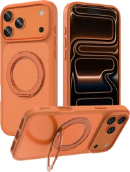 Buddi Frost Apple iPhone 17 Pro Hoesje MagSafe Ring Stand Matte Oranje afbeelding