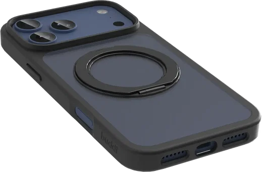 Buddi Frost Apple iPhone 17 Pro Hoesje MagSafe Ring Stand Matte Zwart afbeelding 6