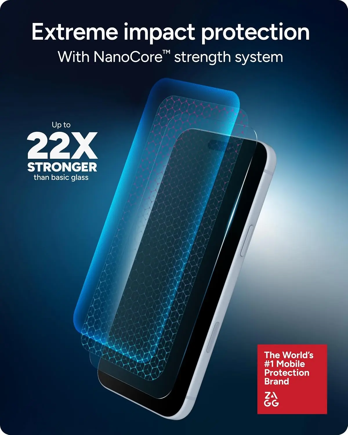ZAGG InvisibleShield XTR6 Apple iPhone 18 Pro Screen Protector Anti-Blue Light afbeelding 2