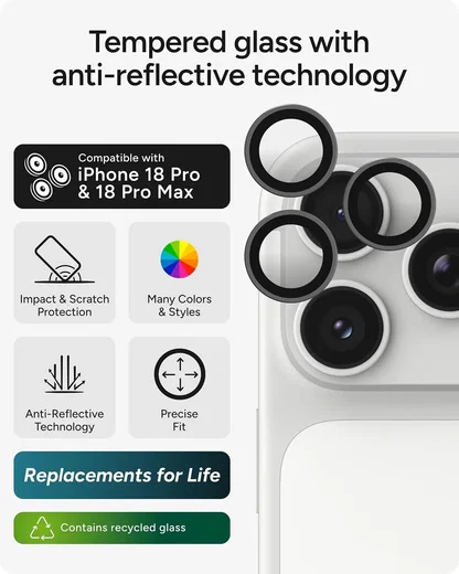 ZAGG Camera Rings Apple iPhone 18 Pro / 18 Pro Max Camera Protector Zilver afbeelding 2