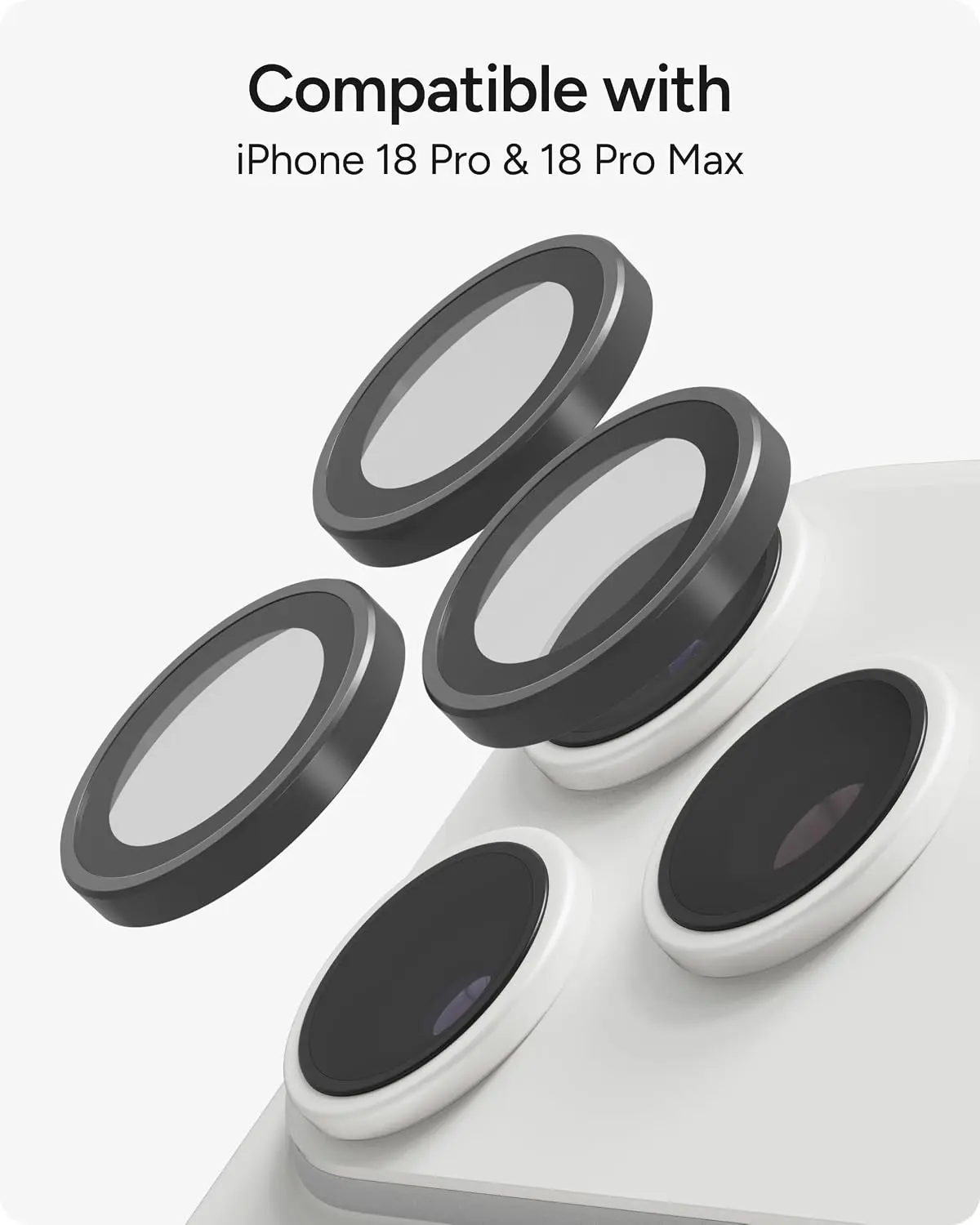 ZAGG Camera Rings Apple iPhone 18 Pro / 18 Pro Max Camera Protector Zilver afbeelding 3