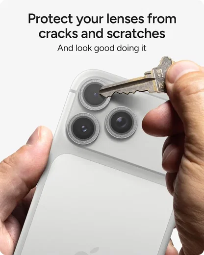 ZAGG Camera Rings iPhone 18 Pro / 18 Pro Max Camera Protector Zilver Glitter afbeelding 6