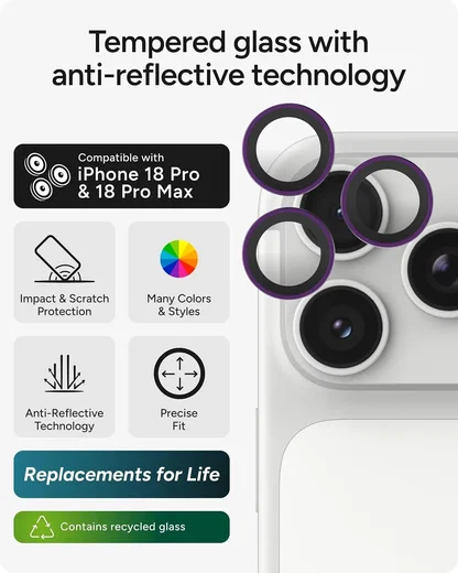 ZAGG Camera Rings Apple iPhone 18 Pro / 18 Pro Max Camera Protector Paars afbeelding 2