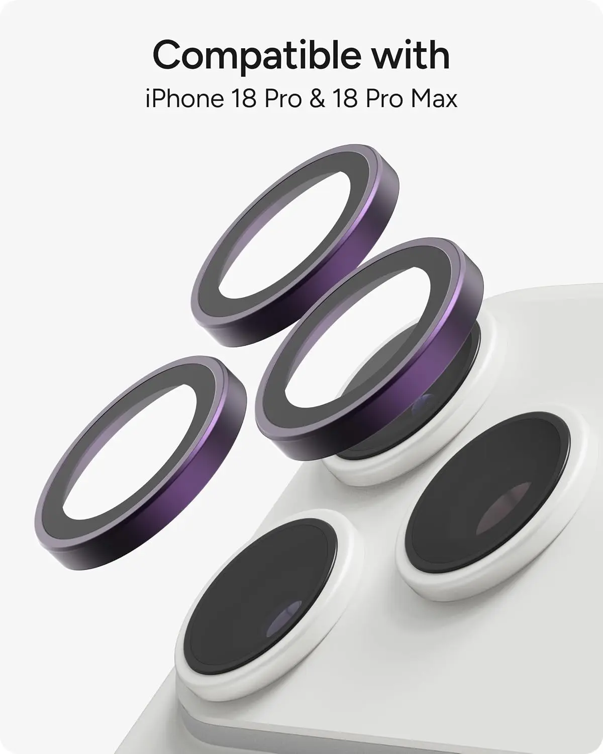 ZAGG Camera Rings Apple iPhone 18 Pro / 18 Pro Max Camera Protector Paars afbeelding 3