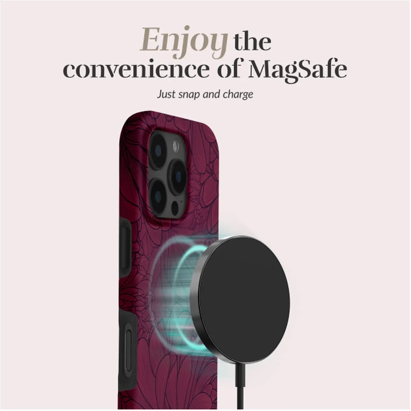 MIO MagSafe / Qi2 iPhone 18 Pro / 17 Pro Hoesje Hard Cover Cherry Blooms afbeelding 3