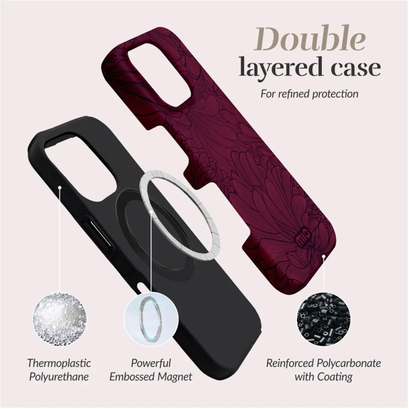 MIO MagSafe / Qi2 iPhone 18 Pro / 17 Pro Hoesje Hard Cover Cherry Blooms afbeelding 6