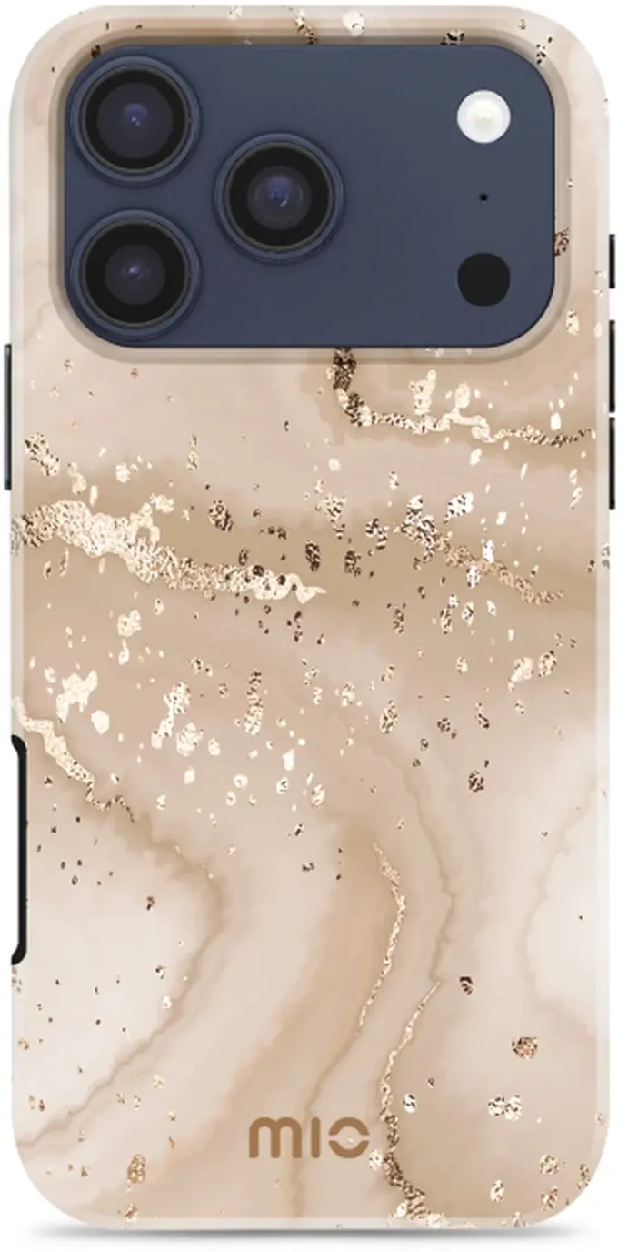 MIO MagSafe / Qi2 iPhone 18 Pro / 17 Pro Hoesje Hard Cover Gold Marble afbeelding 1