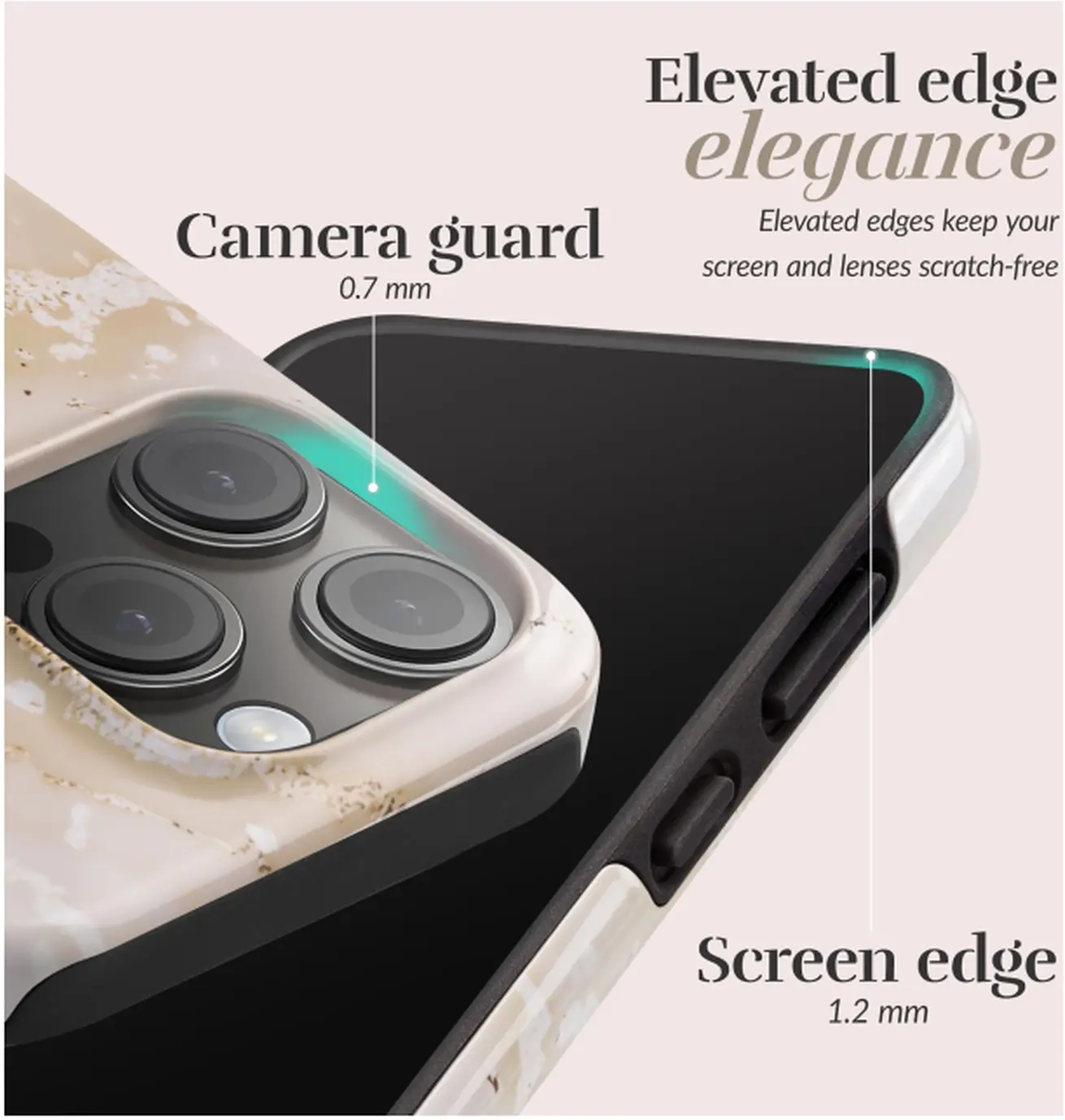 MIO MagSafe / Qi2 iPhone 18 Pro / 17 Pro Hoesje Hard Cover Gold Marble afbeelding 5