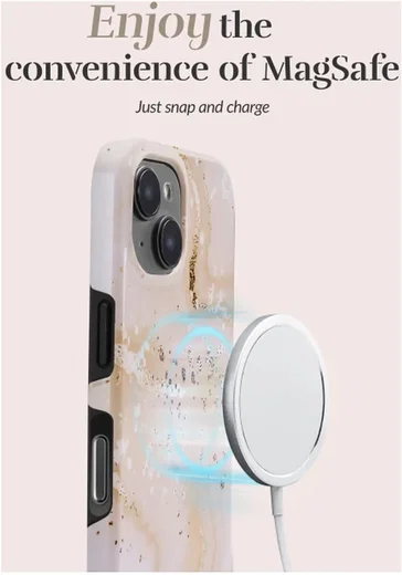 MIO MagSafe / Qi2 iPhone 18 Pro / 17 Pro Hoesje Hard Cover Gold Marble afbeelding 3