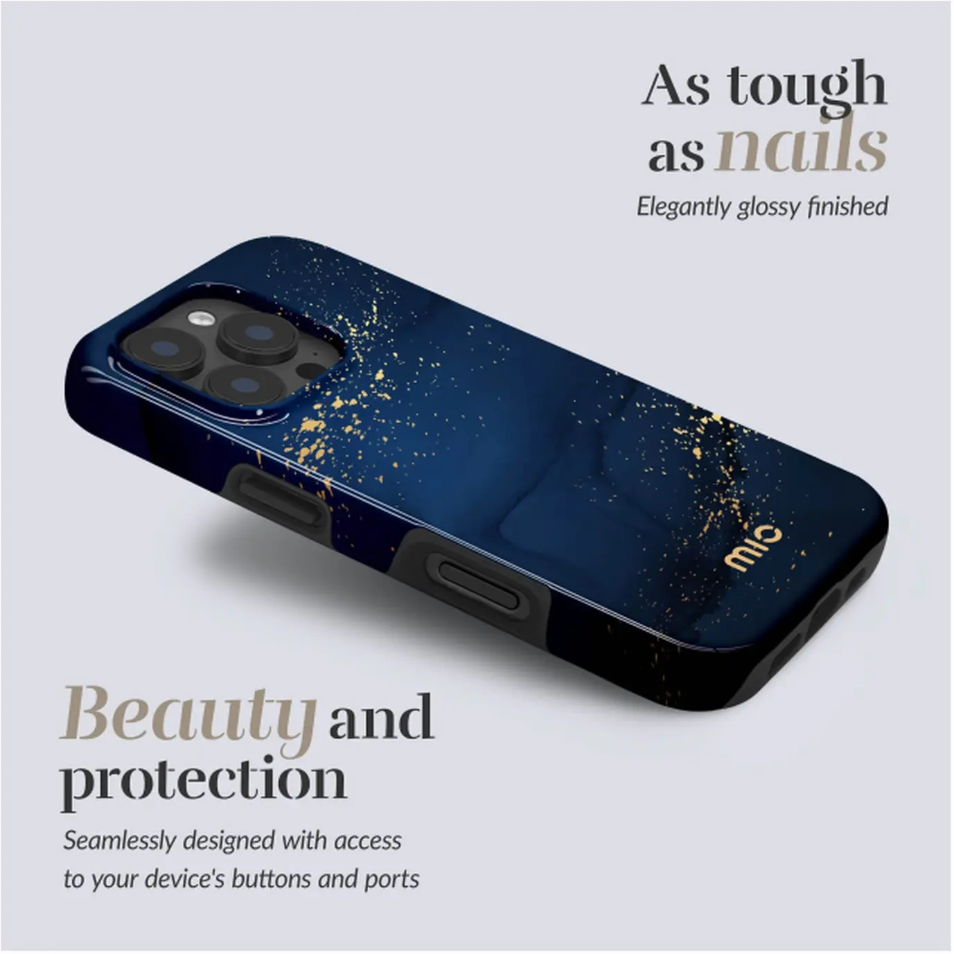 MIO MagSafe / Qi2 iPhone 18 Pro / 17 Pro Hoesje Hard Cover Midnight Sparkle afbeelding 2