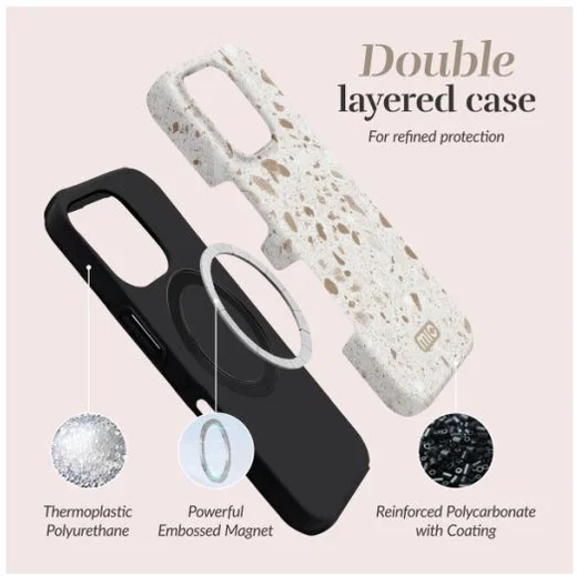 MIO MagSafe / Qi2 iPhone 18 Pro / 17 Pro Hoesje Hard Cover Soft Terrazzo afbeelding 3
