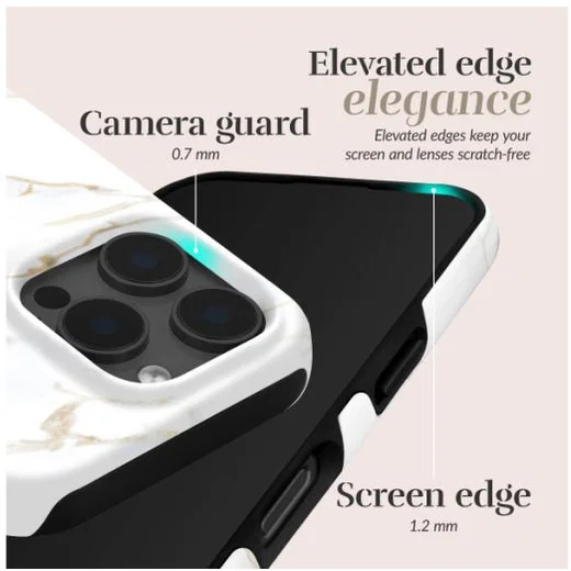 MIO MagSafe / Qi2 iPhone 18 Pro / 17 Pro Hoesje Hard Cover White Marble afbeelding 2