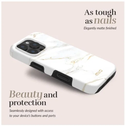 MIO MagSafe / Qi2 iPhone 18 Pro / 17 Pro Hoesje Hard Cover White Marble afbeelding 4