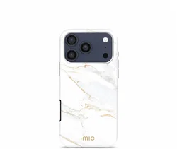 MIO MagSafe / Qi2 iPhone 18 Pro / 17 Pro Hoesje Hard Cover White Marble afbeelding
