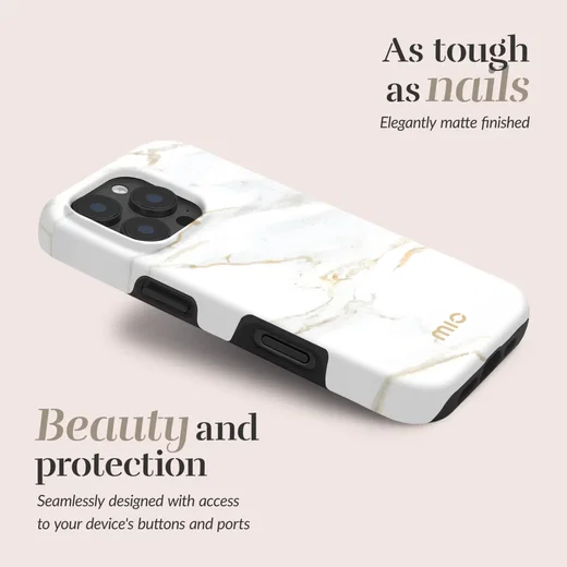 MIO MagSafe iPhone 18 Pro Max / 17 Pro Max Hoesje Back Cover White Marble afbeelding 2