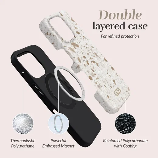 MIO MagSafe iPhone 18 Pro Max / 17 Pro Max Hoesje Back Cover Soft Terrazzo afbeelding 5