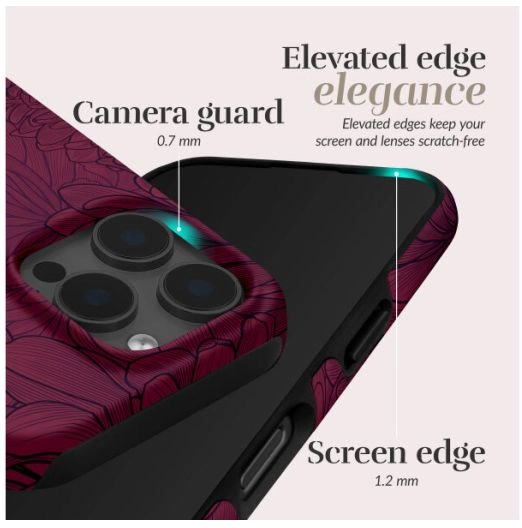 MIO MagSafe / Qi2 Apple iPhone 18 Pro Max Hoesje Hard Shell Berry Blooms afbeelding 3