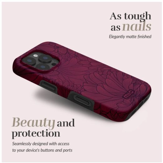 MIO MagSafe / Qi2 Apple iPhone 18 Pro Max Hoesje Hard Shell Berry Blooms afbeelding 5