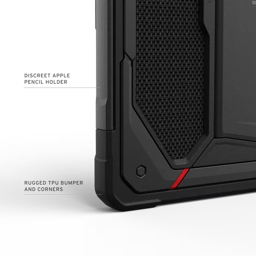 Urban Armor Gear Monarch Apple iPad Air 13 (24/25/26) Hoes met Standaard Zwart afbeelding 5