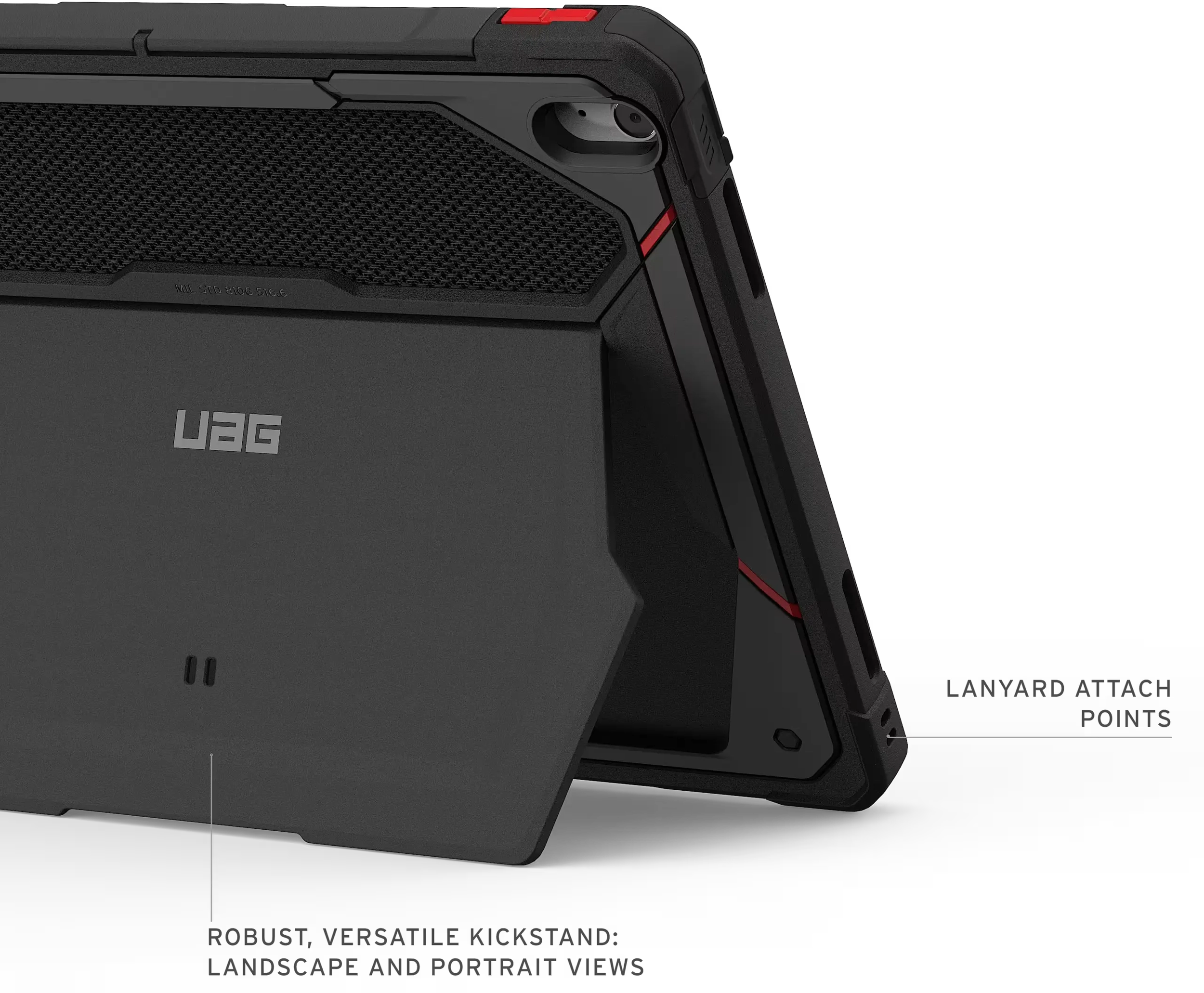 Urban Armor Gear Monarch Apple iPad Air 13 (24/25/26) Hoes met Standaard Zwart afbeelding 3