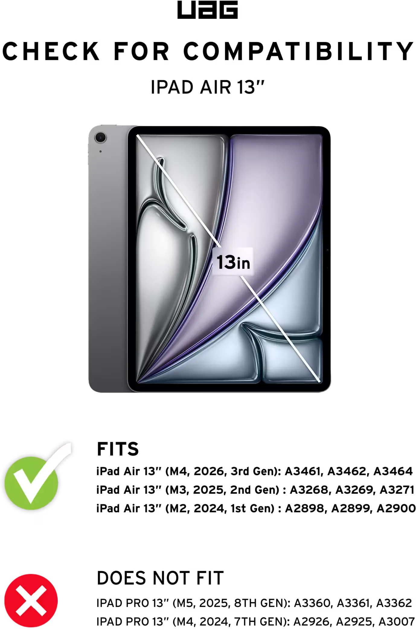 Urban Armor Gear Monarch Apple iPad Air 13 (24/25/26) Hoes met Standaard Zwart afbeelding 2
