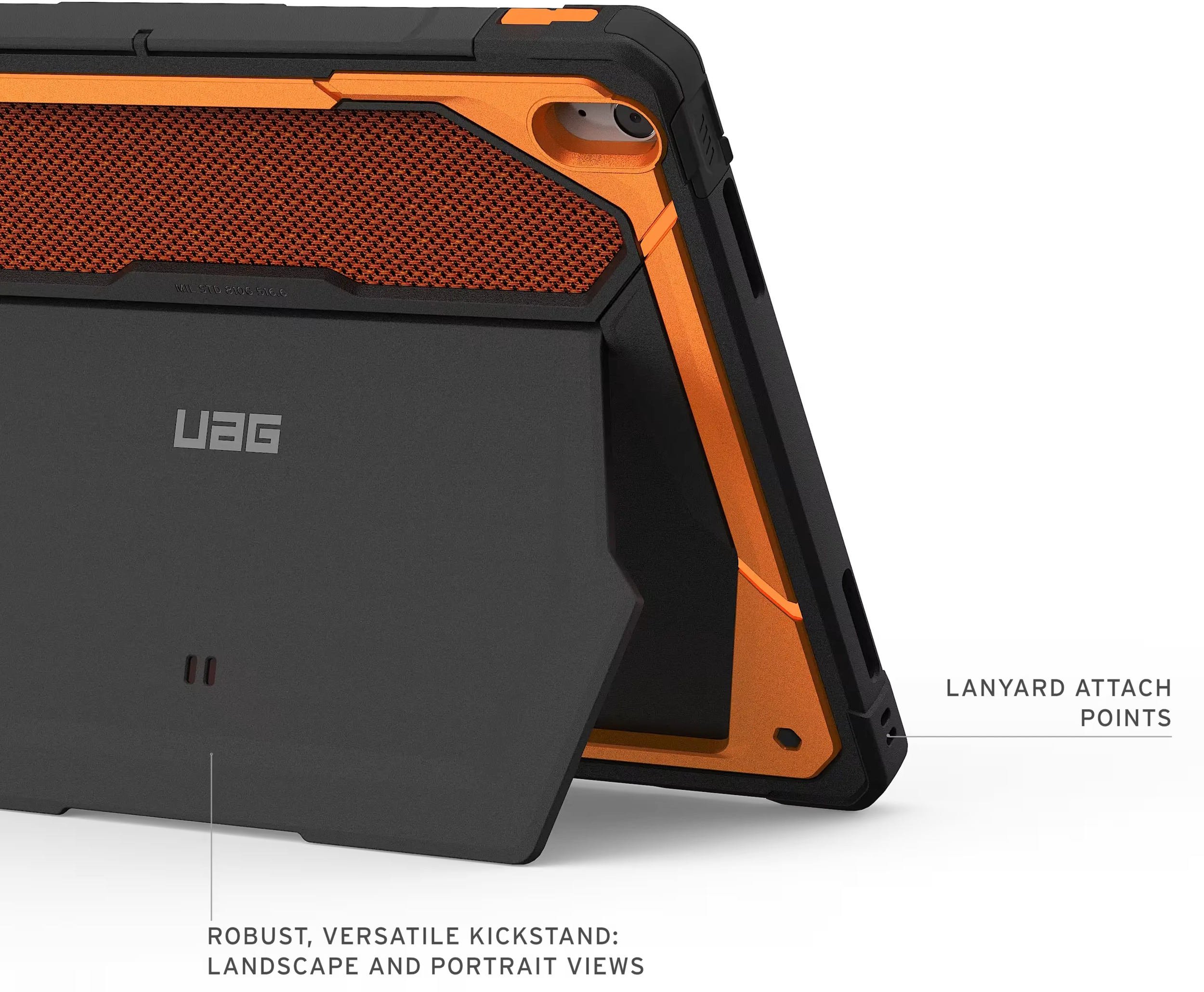Urban Armor Gear Monarch Apple iPad Air 13 (24/25/26) Hoes met Standaard Oranje afbeelding 3