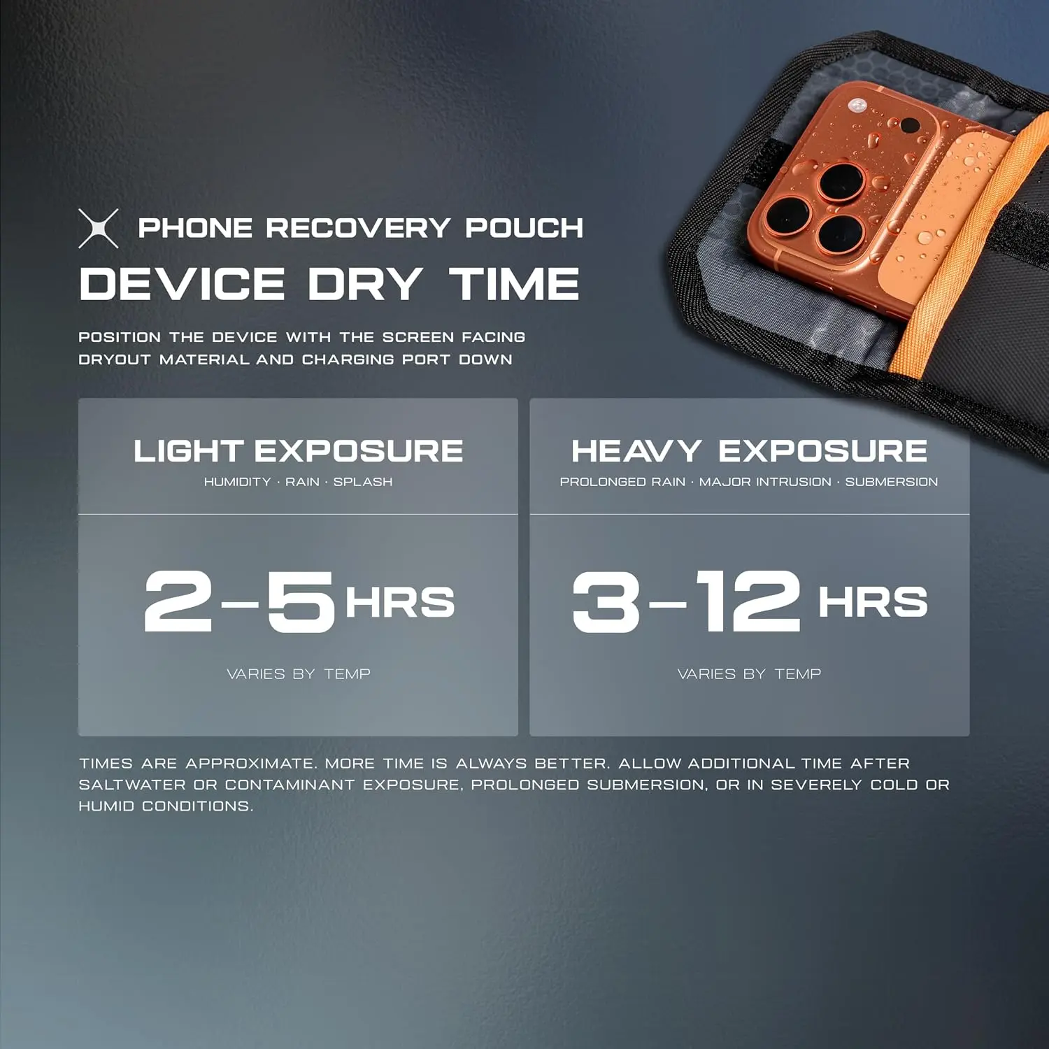 UAG x DRYOUT Phone Recovery Pouch Vochtabsorberend Telefoonhoesje Zwart afbeelding 4