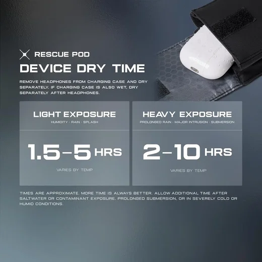 UAG x DRYOUT Wireless Earbud Rescue Pouch Vochtabsorberend Oordopjeshoesje Zwart afbeelding 5