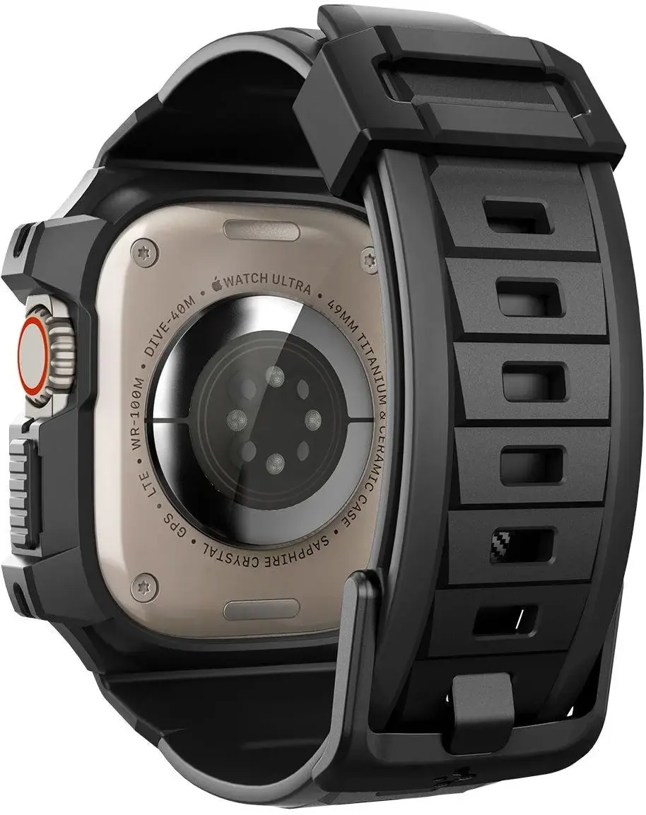 Spigen Rugged Armor Pro - Apple Watch Ultra 49MM 3/2/1 - Hoesje en Bandje Zwart afbeelding 5