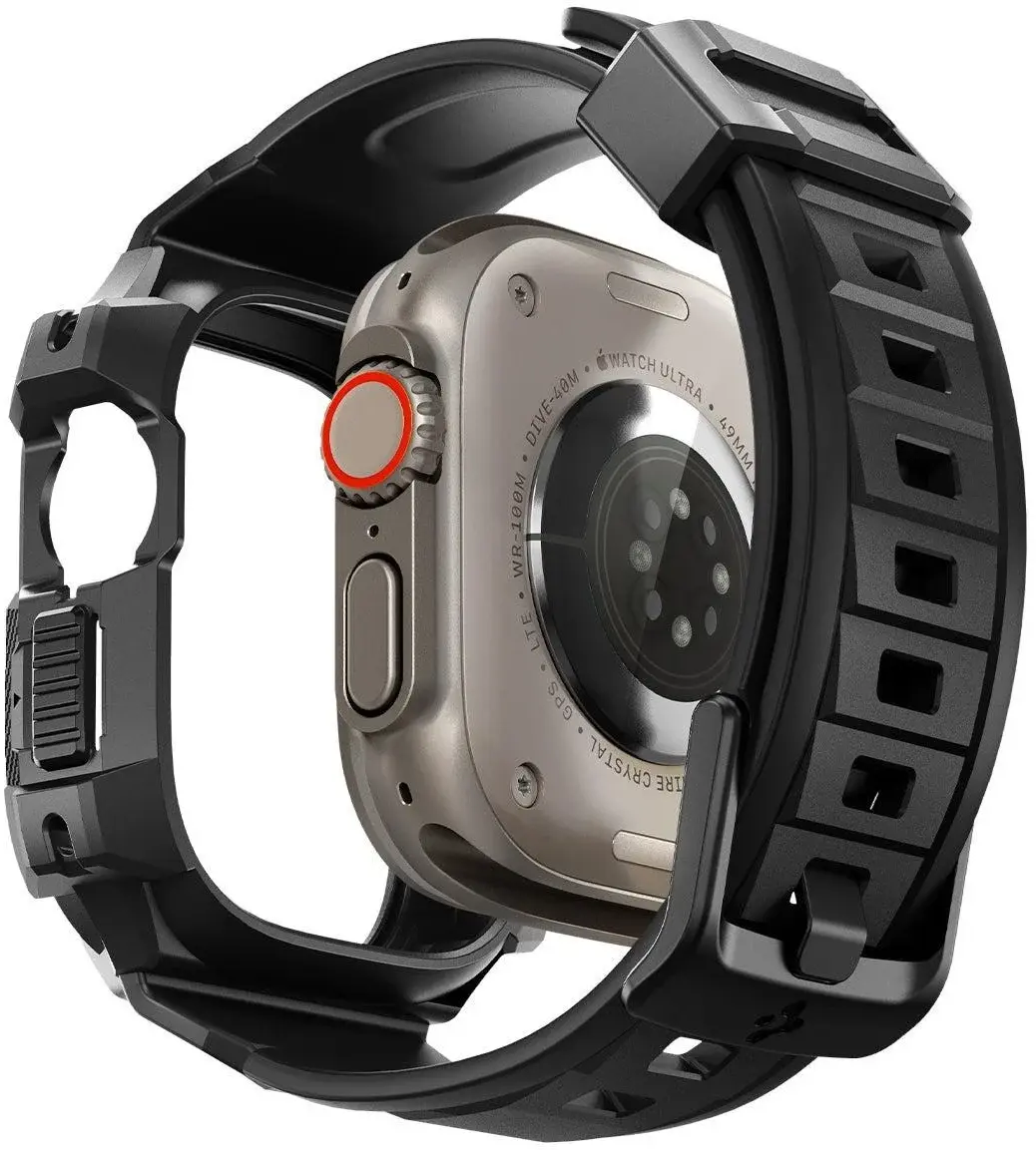 Spigen Rugged Armor Pro - Apple Watch Ultra 49MM 3/2/1 - Hoesje en Bandje Zwart afbeelding 2