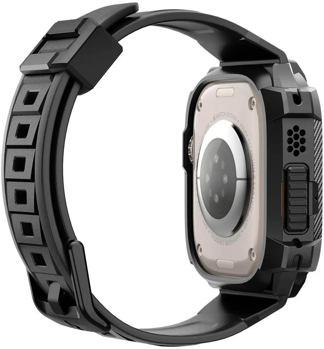 Spigen Rugged Armor Pro - Apple Watch Ultra 49MM 3/2/1 - Hoesje en Bandje Zwart afbeelding 13