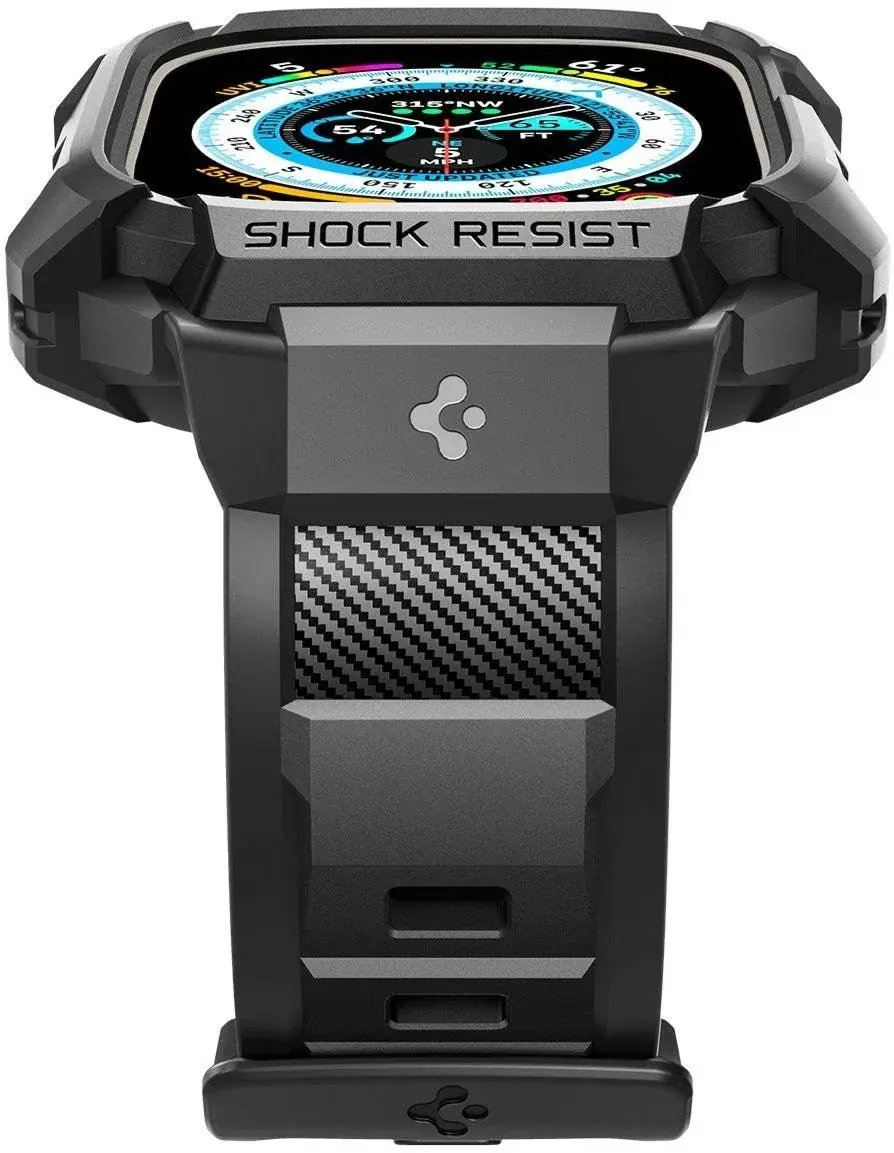 Spigen Rugged Armor Pro - Apple Watch Ultra 49MM 3/2/1 - Hoesje en Bandje Zwart afbeelding 15