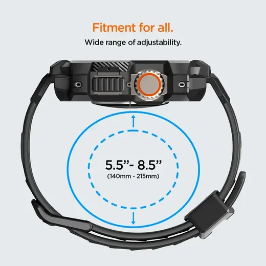 Spigen Rugged Armor Pro - Apple Watch Ultra 49MM 3/2/1 - Hoesje en Bandje Zwart afbeelding 20