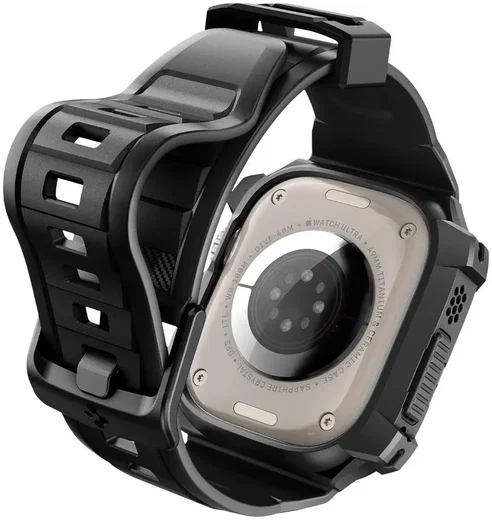 Spigen Rugged Armor Pro - Apple Watch Ultra 49MM 3/2/1 - Hoesje en Bandje Zwart afbeelding 10