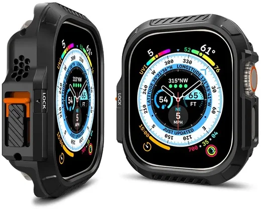 Spigen Lock Fit - Apple Watch Ultra 49MM 3/2/1 Case Zwart afbeelding 4
