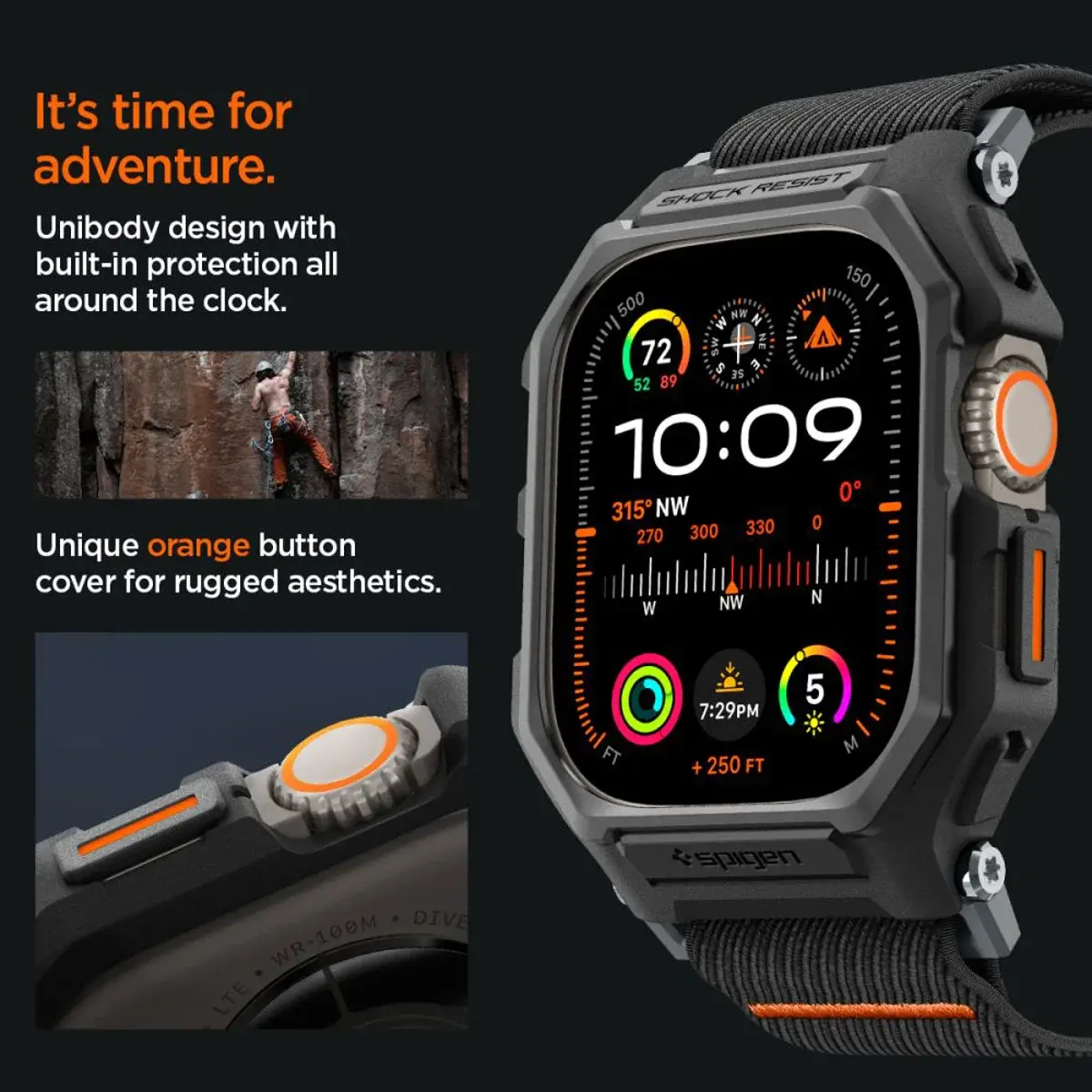Spigen Lite Fit Pro Apple Watch Ultra 4/3/2/1 49mm Bandje met Hoesje Zwart afbeelding 7
