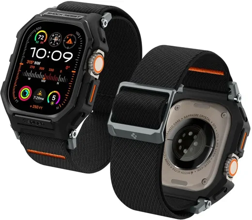Spigen Lite Fit Pro Apple Watch Ultra 4/3/2/1 49mm Bandje met Hoesje Zwart afbeelding 1