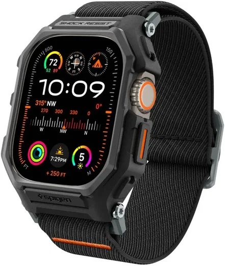 Spigen Lite Fit Pro Apple Watch Ultra 4/3/2/1 49mm Bandje met Hoesje Zwart afbeelding 2