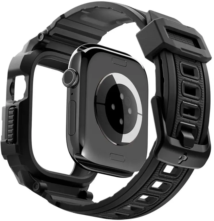 Spigen Rugged Armor Pro - Apple Watch 12 46MM - Hoesje en Bandje (L) - Zwart afbeelding 9