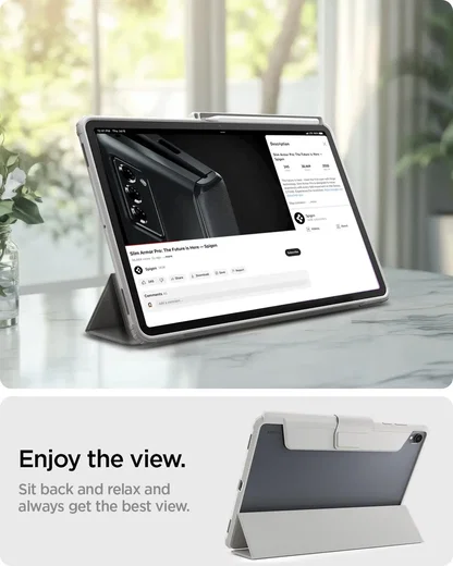 Spigen Ultra Hybrid Pro Samsung Galaxy Tab S12 Plus Hoes Book Case Grijs afbeelding 4