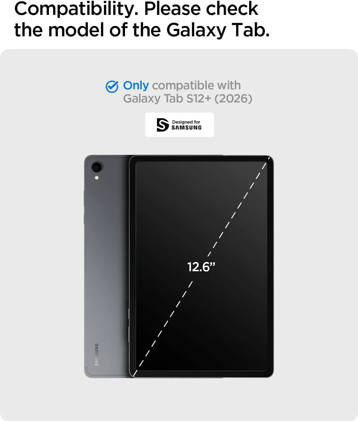 Spigen Ultra Hybrid Pro Samsung Galaxy Tab S12 Plus Hoes Book Case Grijs afbeelding 2
