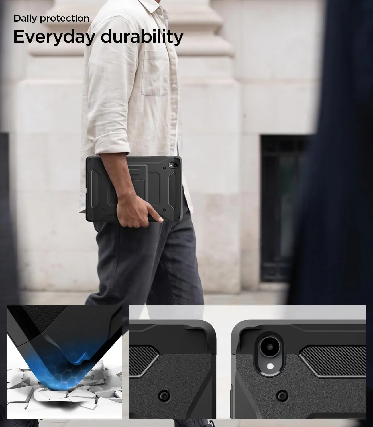 Spigen Tough Armor Pro Samsung Galaxy Tab S12 Plus Hoes Back Cover Zwart afbeelding 7