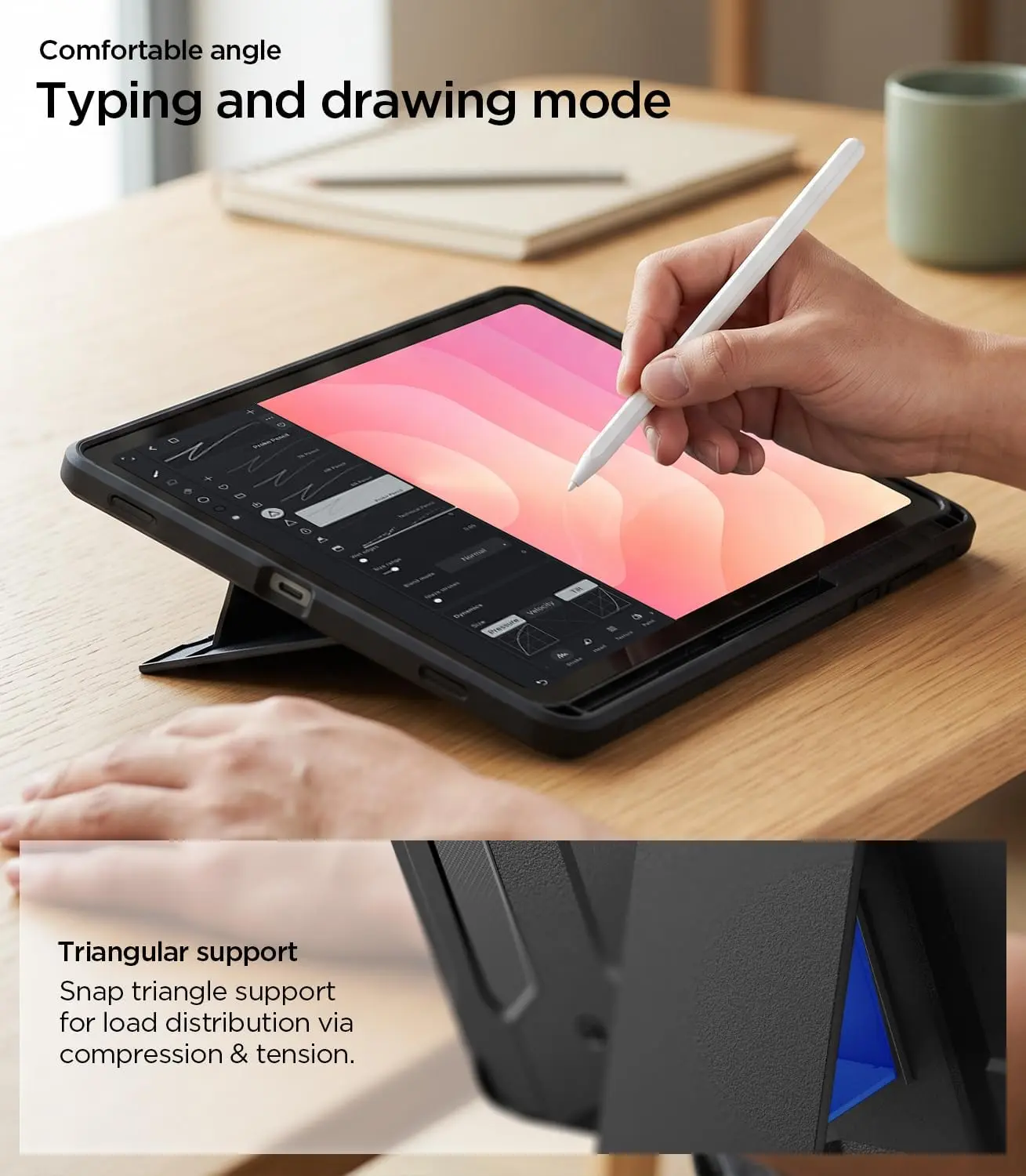 Spigen Tough Armor Pro Samsung Galaxy Tab S12 Plus Hoes Back Cover Zwart afbeelding 5