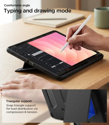 Spigen Tough Armor Pro Samsung Galaxy Tab S12 Plus Hoes Back Cover Zwart afbeelding 5