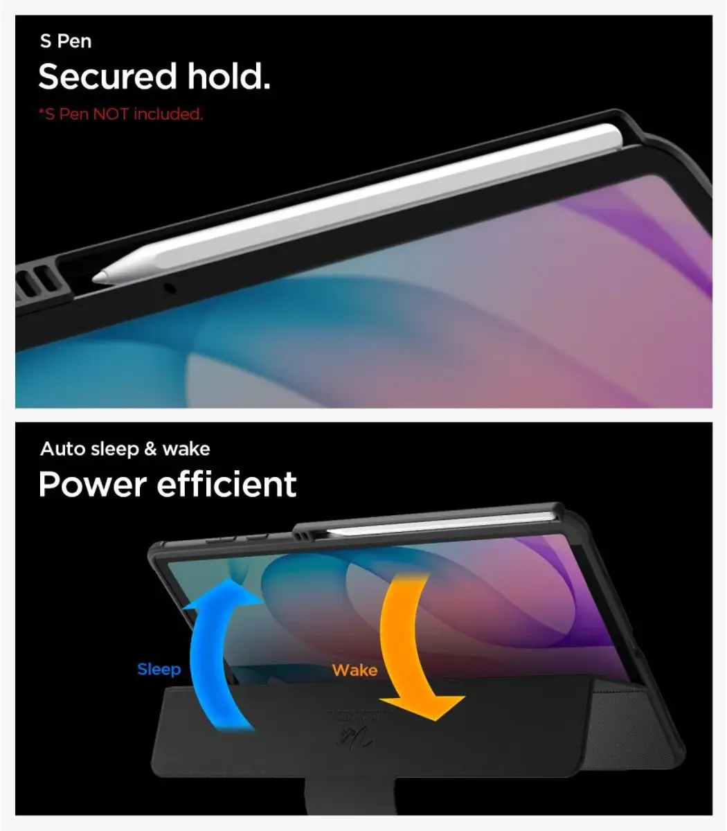 Spigen Rugged Armor Pro Samsung Galaxy Tab S12 Plus Hoes Book Case Zwart afbeelding 6